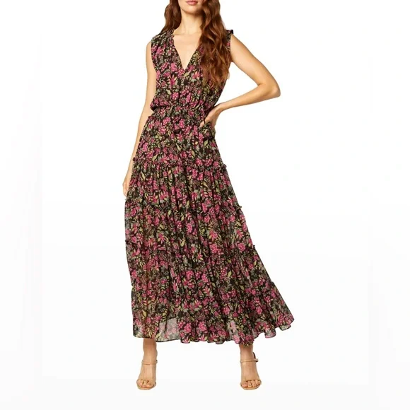MISA LOS ANGELES Blogger Favorite Hollen Sleeveless Split Neck Tiered Maxi Dress - Picture 2 of 11